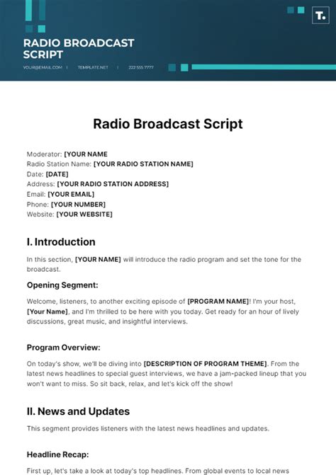 what is a radio programme script