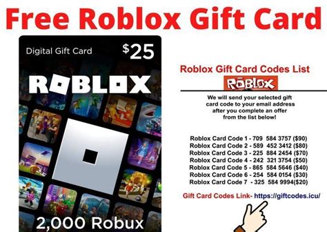 what is a random roblox gift card code