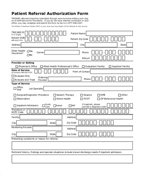 what is a referral authorization form
