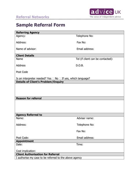 what is a referral form