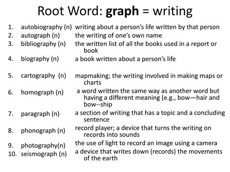 what is a root word for graph