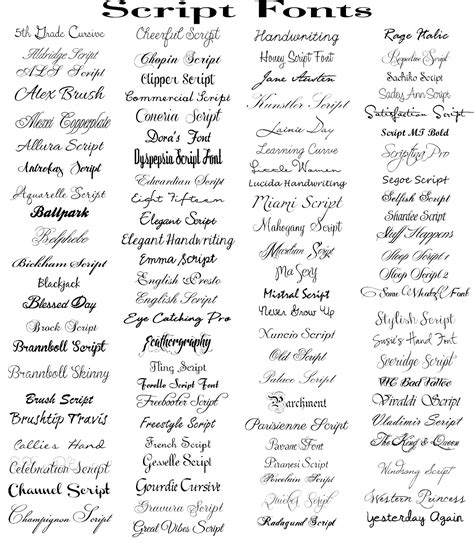 what is a script font in word