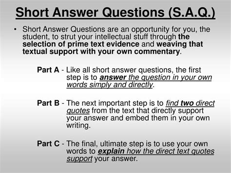 what is a short answer question