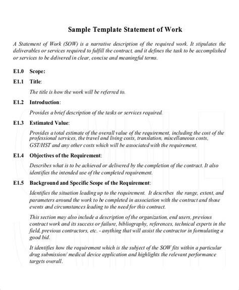 what is a statement of work document