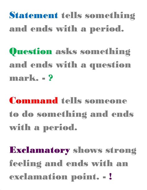 what is a statement question exclamation or command