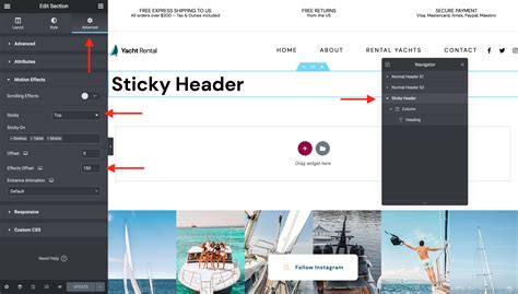 what is a sticky header in wordpress