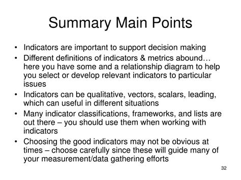 what is a summary of main points