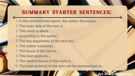what is a summary sentence