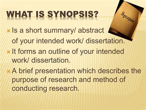 what is a synopsis of a thesis