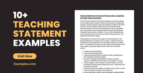 what is a teaching statement example