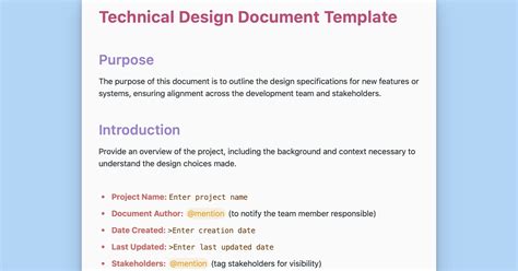 what is a technical design doc