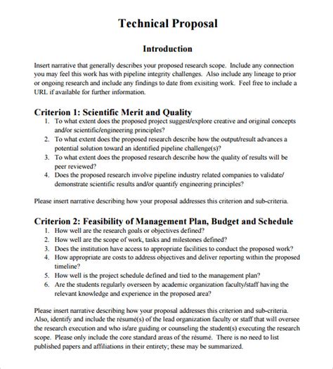 what is a technical proposal sample