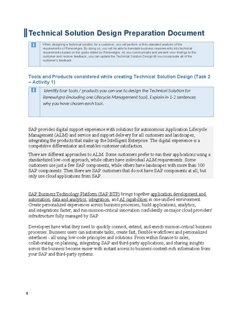 what is a technical solution design document