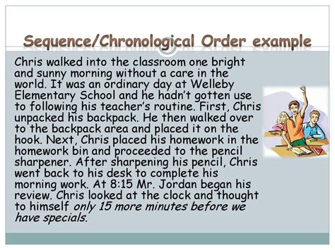 what is a time order chronological text structure