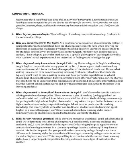 what is a topic proposal example