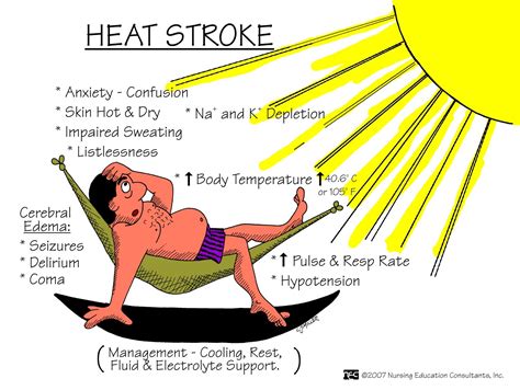 what is a typical symptom of heat stroke quizlet