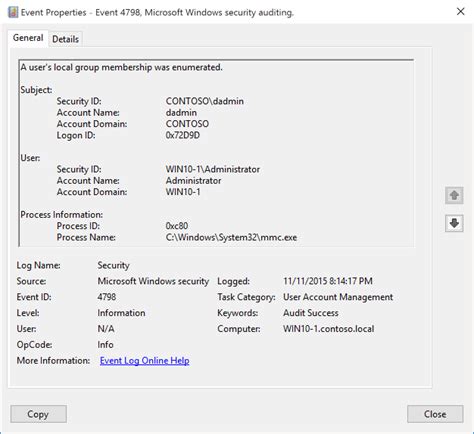 what is a user's local group membership was enumerated