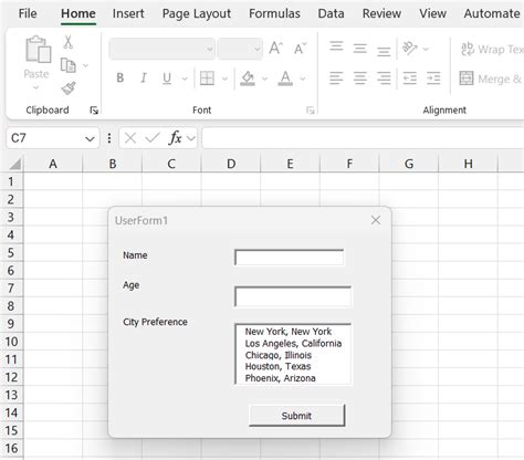 what is a userform in excel