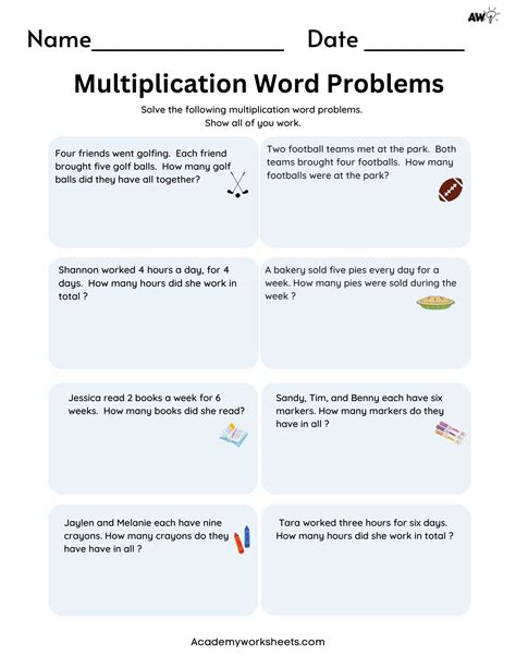what is a word problem for multiplication