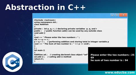 what is abstraction with example in c++