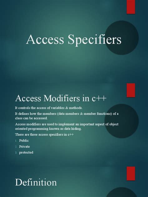 what is access specifiers in c programming