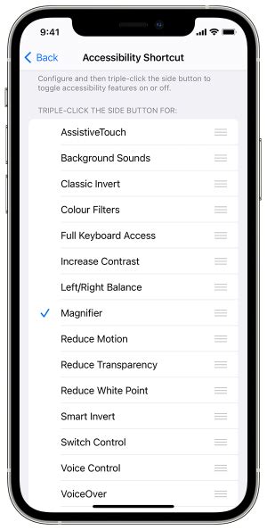 what is accessibility shortcuts on iphone