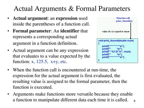 what is actual parameter with example
