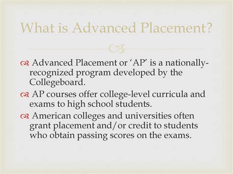 what is advanced placement in middle school