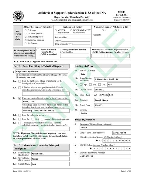 what is affidavit of support
