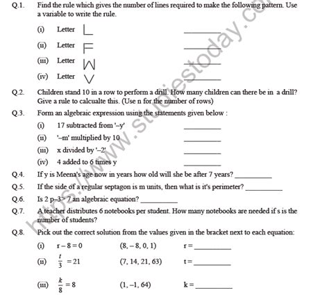 what is algebra in maths for class 6