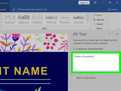 what is alt text in word