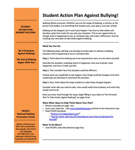 what is an action plan for students