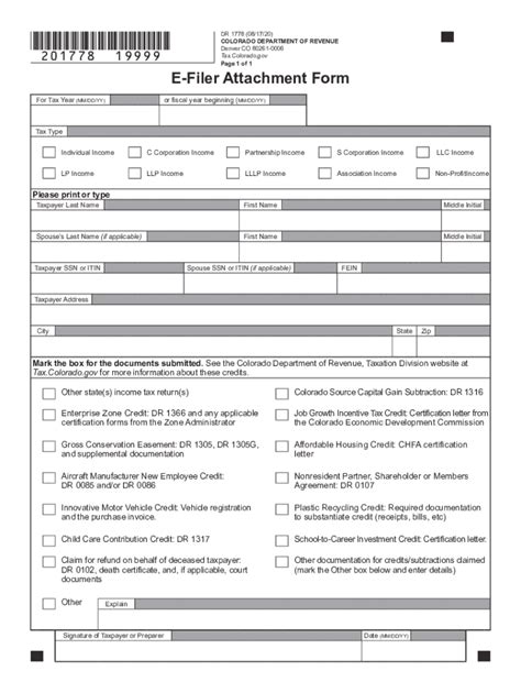 what is an e filer attachment form