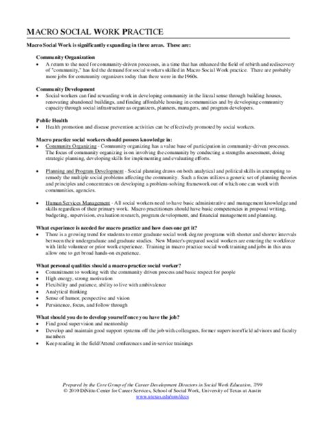 what is an example of a macro practice in social work