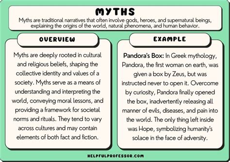what is an example of a myth with a moral lesson