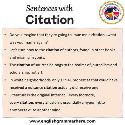 what is an example of citation in a sentence