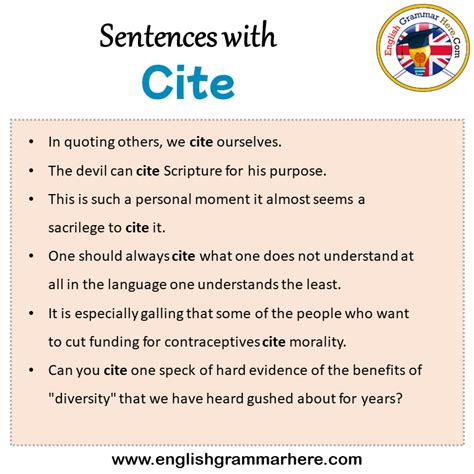 what is an example of cite in a sentence