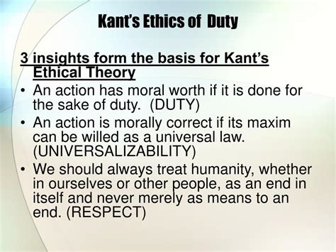 what is an example of kant's ethics