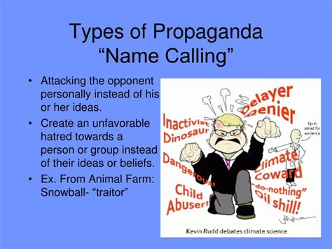 what is an example of name calling in animal farm