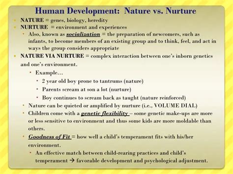 what is an example of nature in human development