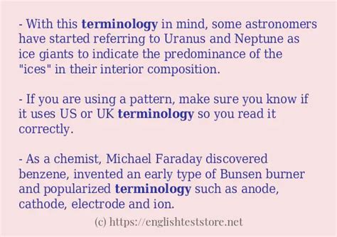 what is an example of terminology