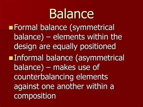 what is another name for informal balance