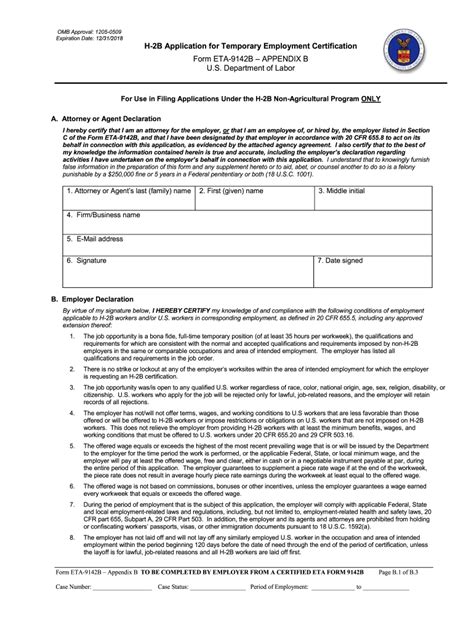 what is appendix b form