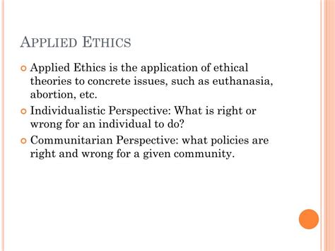 what is applied ethics with example