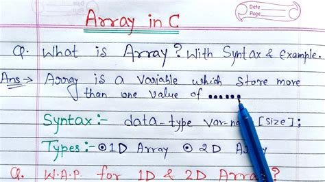 what is array in c explain with example