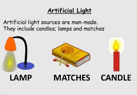 what is artificial source of light class 6