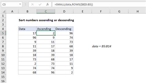 what is ascending and descending order in excel