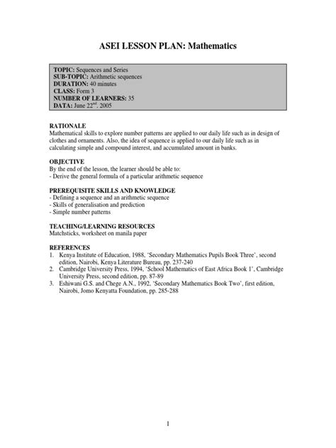 what is asei lesson plan