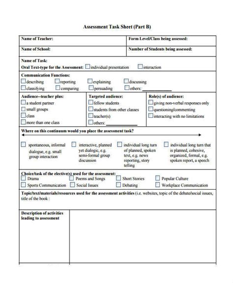 what is assessment task example