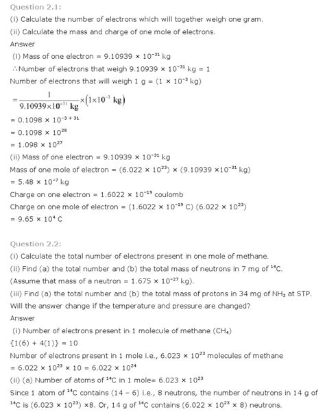 what is atomic mass class 11 ncert solutions